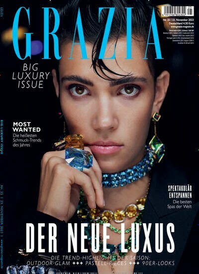 Titelbild der Ausgabe 25/2023 von Grazia. Diese Zeitschrift und viele weitere Lifestylemagazine und Peoplemagazine als Abo oder epaper bei United Kiosk online kaufen.