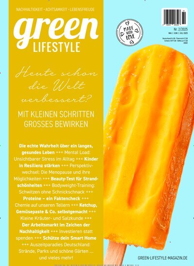 Titelbild der Ausgabe 2/2025 von green Lifestyle. Diese Zeitschrift und viele weitere Frauenzeitschriften als Abo oder epaper bei United Kiosk online kaufen.