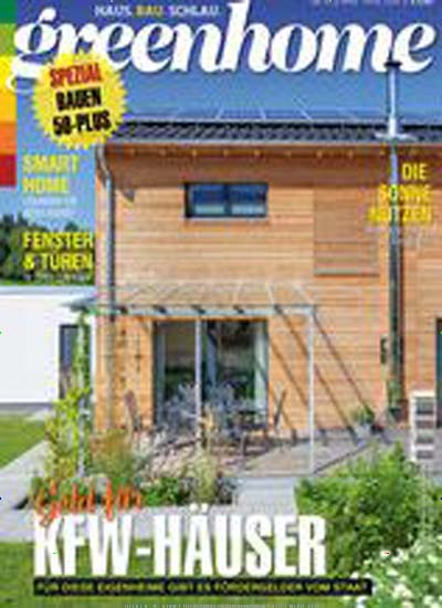 Greenhome aktuelles Titelbild Ausgabe 1/2018 Aktuelles Titelbild von Greenhome. In der Ausgabe 1/2018 geht es um die Themen: KFW-Häuser. Lesen Sie gerne Gartenzeitschriften und Wohnzeitschriften? Dann empfehlen wir Ihnen Greenhome als Abo oder Geschenkabo.