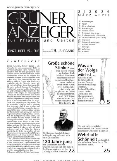 Titelbild der Ausgabe 2/2026 von Grüner Anzeiger. Diese Zeitschrift und viele weitere Naturzeitschriften, Landwirtschaftszeitungen und Umweltmagazine als Abo oder epaper bei United Kiosk online kaufen.