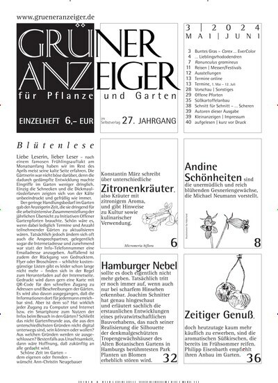 Titelbild der Ausgabe 3/2024 von Grüner Anzeiger. Diese Zeitschrift und viele weitere Naturzeitschriften, Landwirtschaftszeitungen und Umweltmagazine als Abo oder epaper bei United Kiosk online kaufen.
