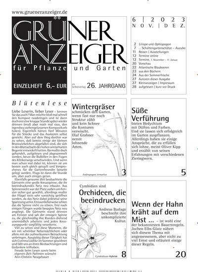 Titelbild der Ausgabe 6/2023 von Grüner Anzeiger. Diese Zeitschrift und viele weitere Naturzeitschriften, Landwirtschaftszeitungen und Umweltmagazine als Abo oder epaper bei United Kiosk online kaufen.