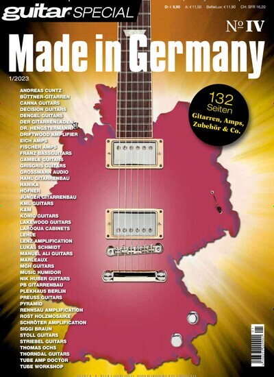 Titelbild der Ausgabe 1/2023 von guitar Special - Made in Germany. Diese Zeitschrift und viele weitere Reisemagazine, Freizeitmagazine und Wissensmagazine als Abo oder epaper bei United Kiosk online kaufen.