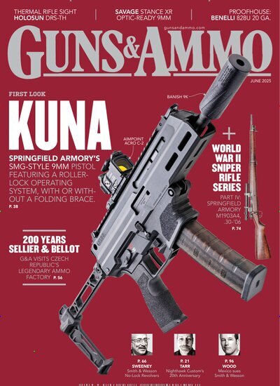 Titelbild der Ausgabe 6/2025 von Guns & Ammo. Diese Zeitschrift und viele weitere Reisemagazine, Freizeitmagazine und Wissensmagazine als Abo oder epaper bei United Kiosk online kaufen.