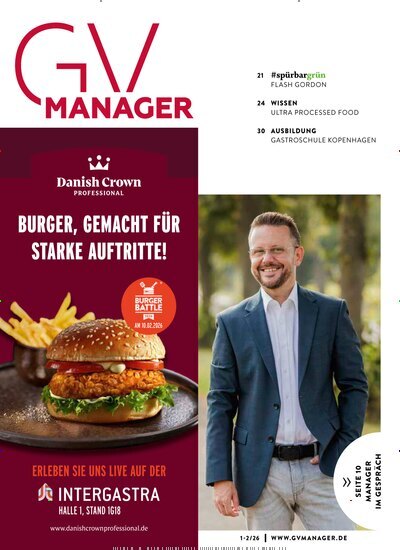 Titelbild der Ausgabe 2/2026 von GVmanager. Diese Zeitschrift und viele weitere Gastronomiezeitschriften, Fashionmagazine, Beautymagazine als Abo oder epaper bei United Kiosk online kaufen.