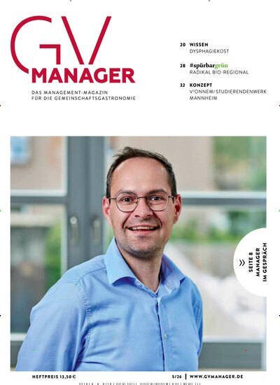 Titelbild der Ausgabe 5/2026 von GVmanager. Diese Zeitschrift und viele weitere Gastronomiezeitschriften, Fashionmagazine, Beautymagazine als Abo oder epaper bei United Kiosk online kaufen.