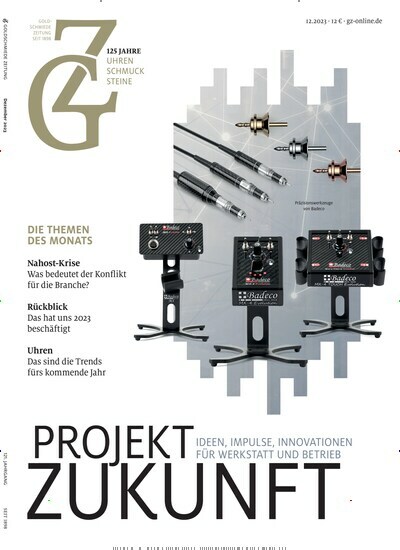 Titelbild der Ausgabe 12/2023 von GZ Goldschmiede Zeitung. Diese Zeitschrift und viele weitere Gastronomiezeitschriften, Fashionmagazine, Beautymagazine als Abo oder epaper bei United Kiosk online kaufen.