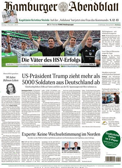 Titelbild der Ausgabe 102/2026 von Hamburger Abendblatt. Diese Zeitschrift und viele weitere Zeitungsabos als Abo oder epaper bei United Kiosk online kaufen.