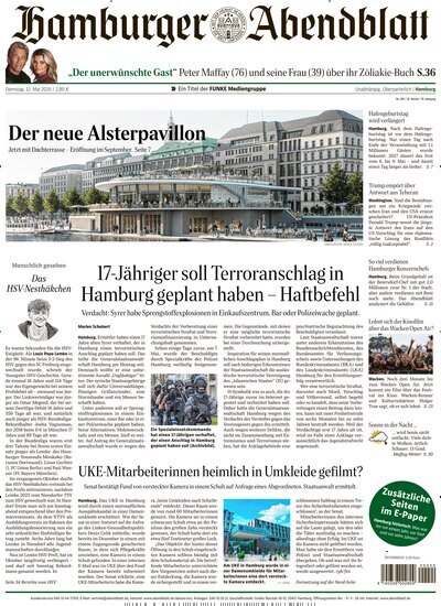 Titelbild der Ausgabe 109/2026 von Hamburger Abendblatt. Diese Zeitschrift und viele weitere Zeitungsabos als Abo oder epaper bei United Kiosk online kaufen.