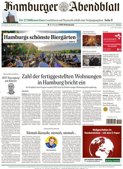 Titelbild der Ausgabe 118/2026 von Hamburger Abendblatt. Diese Zeitschrift und viele weitere Zeitungsabos als Abo oder epaper bei United Kiosk online kaufen.