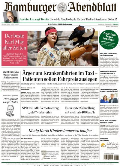 Titelbild der Ausgabe 149/2025 von Hamburger Abendblatt. Diese Zeitschrift und viele weitere Zeitungsabos als Abo oder epaper bei United Kiosk online kaufen.