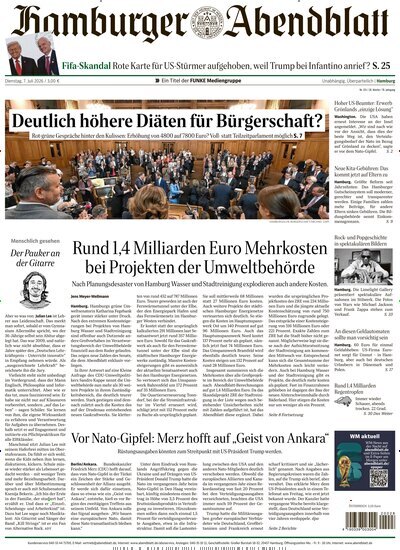 Titelbild der Ausgabe 155/2026 von Hamburger Abendblatt. Diese Zeitschrift und viele weitere Zeitungsabos als Abo oder epaper bei United Kiosk online kaufen.