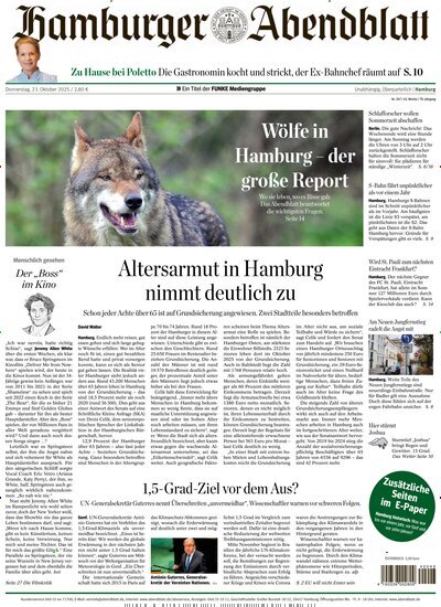 Titelbild der Ausgabe 247/2025 von Hamburger Abendblatt. Diese Zeitschrift und viele weitere Zeitungsabos als Abo oder epaper bei United Kiosk online kaufen.