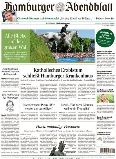 Titelbild der Ausgabe 123/2025 von Hamburger Abendblatt Harburg. Diese Zeitschrift und viele weitere Zeitungsabos als Abo oder epaper bei United Kiosk online kaufen.