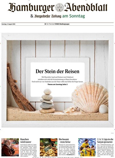 Titelbild der Ausgabe 32/2026 von Hamburger Abendblatt Sonntags. Diese Zeitschrift und viele weitere Zeitungsabos als Abo oder epaper bei United Kiosk online kaufen.