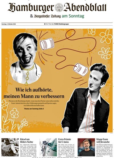 Titelbild der Ausgabe 40/2026 von Hamburger Abendblatt Sonntags. Diese Zeitschrift und viele weitere Zeitungsabos als Abo oder epaper bei United Kiosk online kaufen.