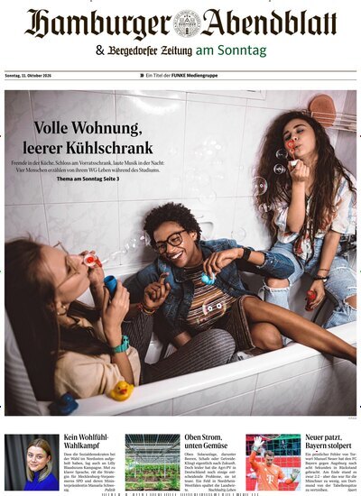 Titelbild der Ausgabe 41/2026 von Hamburger Abendblatt Sonntags. Diese Zeitschrift und viele weitere Zeitungsabos als Abo oder epaper bei United Kiosk online kaufen.