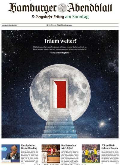 Titelbild der Ausgabe 42/2026 von Hamburger Abendblatt Sonntags. Diese Zeitschrift und viele weitere Zeitungsabos als Abo oder epaper bei United Kiosk online kaufen.