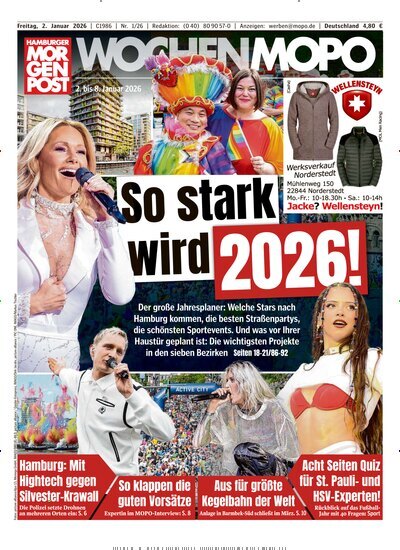 Titelbild der Ausgabe 1/2025 von Hamburger Morgenpost. Diese Zeitschrift und viele weitere Zeitungsabos als Abo oder epaper bei United Kiosk online kaufen.