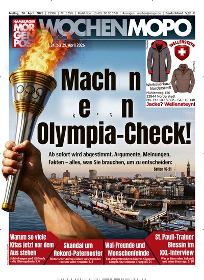 Titelbild der Ausgabe 17/2026 von Hamburger Morgenpost. Diese Zeitschrift und viele weitere Zeitungsabos als Abo oder epaper bei United Kiosk online kaufen.