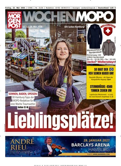Titelbild der Ausgabe 21/2026 von Hamburger Morgenpost. Diese Zeitschrift und viele weitere Zeitungsabos als Abo oder epaper bei United Kiosk online kaufen.