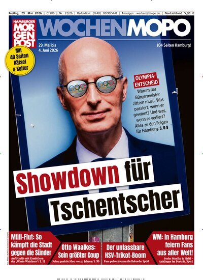 Titelbild der Ausgabe 22/2026 von Hamburger Morgenpost. Diese Zeitschrift und viele weitere Zeitungsabos als Abo oder epaper bei United Kiosk online kaufen.