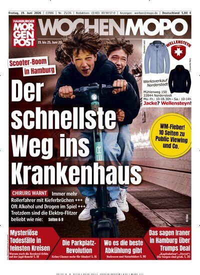 Titelbild der Ausgabe 25/2026 von Hamburger Morgenpost. Diese Zeitschrift und viele weitere Zeitungsabos als Abo oder epaper bei United Kiosk online kaufen.