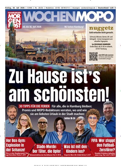 Titelbild der Ausgabe 28/2026 von Hamburger Morgenpost. Diese Zeitschrift und viele weitere Zeitungsabos als Abo oder epaper bei United Kiosk online kaufen.