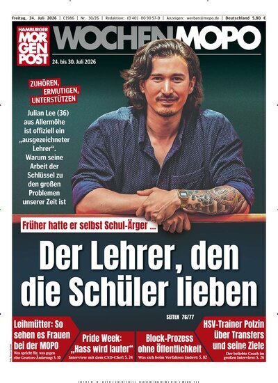 Titelbild der Ausgabe 30/2026 von Hamburger Morgenpost. Diese Zeitschrift und viele weitere Zeitungsabos als Abo oder epaper bei United Kiosk online kaufen.