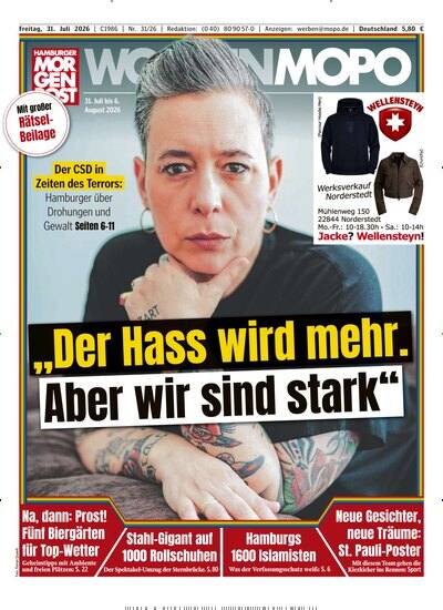Titelbild der Ausgabe 31/2026 von Hamburger Morgenpost. Diese Zeitschrift und viele weitere Zeitungsabos als Abo oder epaper bei United Kiosk online kaufen.