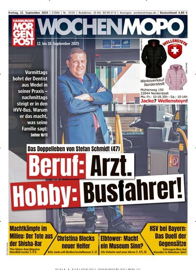Titelbild der Ausgabe 37/2025 von Hamburger Morgenpost. Diese Zeitschrift und viele weitere Zeitungsabos als Abo oder epaper bei United Kiosk online kaufen.