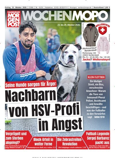 Titelbild der Ausgabe 43/2026 von Hamburger Morgenpost. Diese Zeitschrift und viele weitere Zeitungsabos als Abo oder epaper bei United Kiosk online kaufen.