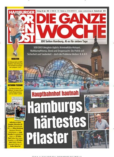 Titelbild der Ausgabe 88/2024 von Hamburger Morgenpost. Diese Zeitschrift und viele weitere Zeitungsabos als Abo oder epaper bei United Kiosk online kaufen.