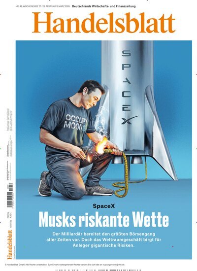 Titelbild der Ausgabe 41/2026 von Handelsblatt. Diese Zeitschrift und viele weitere Zeitungsabos als Abo oder epaper bei United Kiosk online kaufen.