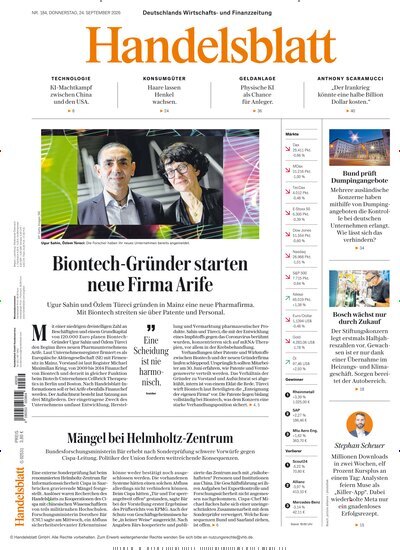 Titelbild der Ausgabe 185/2026 von Handelsblatt. Diese Zeitschrift und viele weitere Zeitungsabos als Abo oder epaper bei United Kiosk online kaufen.