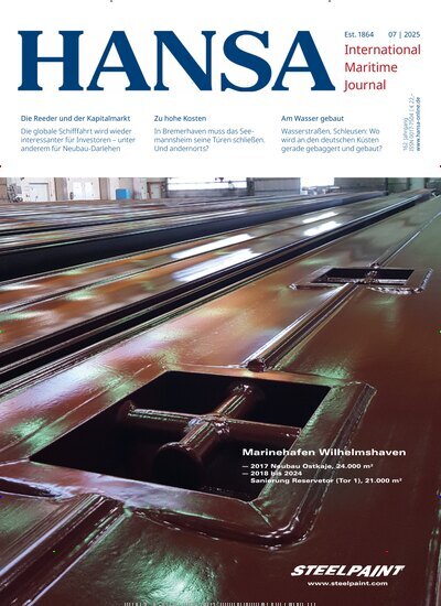 Titelbild der Ausgabe 7/2025 von Hansa. Diese Zeitschrift und viele weitere Logistikmagazine und Medienmagazine als Abo oder epaper bei United Kiosk online kaufen.
