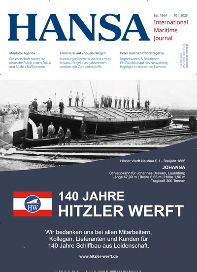 Titelbild der Ausgabe 10/2025 von Hansa. Diese Zeitschrift und viele weitere Logistikmagazine und Medienmagazine als Abo oder epaper bei United Kiosk online kaufen.
