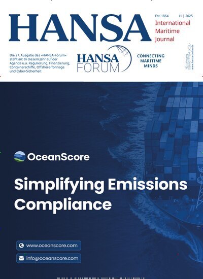 Titelbild der Ausgabe 11/2025 von Hansa. Diese Zeitschrift und viele weitere Logistikmagazine und Medienmagazine als Abo oder epaper bei United Kiosk online kaufen.