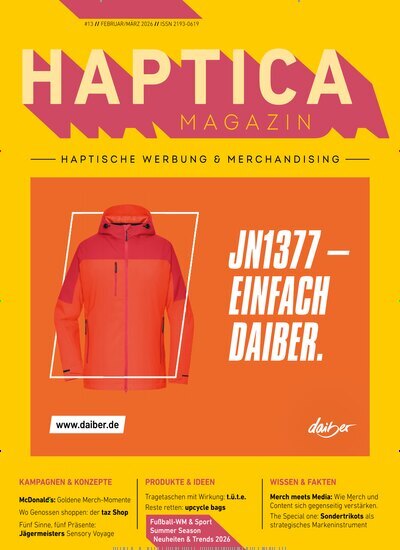 Titelbild der Ausgabe 1/2026 von Haptica Magazin. Diese Zeitschrift und viele weitere Businessmagazine als Abo oder epaper bei United Kiosk online kaufen.