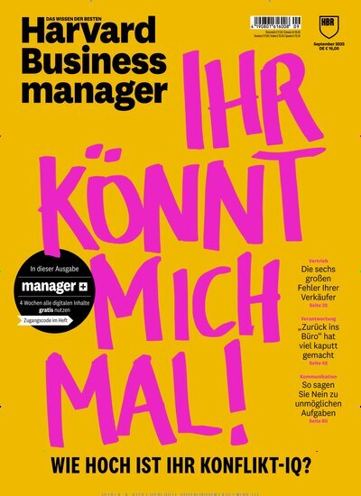 Titelbild der Ausgabe 9/2025 von Harvard Business manager. Diese Zeitschrift und viele weitere Wirtschaftsmagazine und Politikmagazine als Abo oder epaper bei United Kiosk online kaufen.