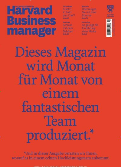 Titelbild der Ausgabe 4/2023 von Harvard Businessmanager. Diese Zeitschrift und viele weitere Wirtschaftsmagazine und Politikmagazine als Abo oder epaper bei United Kiosk online kaufen.