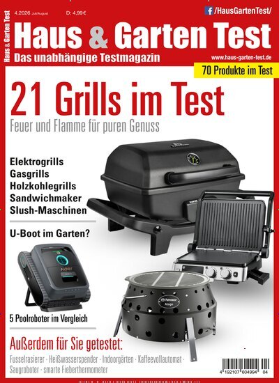 Titelbild der Ausgabe 4/2026 von Haus & Garten Test. Diese Zeitschrift und viele weitere Wirtschaftsmagazine und Politikmagazine als Abo oder epaper bei United Kiosk online kaufen.