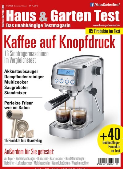 Titelbild der Ausgabe 5/2025 von Haus & Garten Test. Diese Zeitschrift und viele weitere Wirtschaftsmagazine und Politikmagazine als Abo oder epaper bei United Kiosk online kaufen.