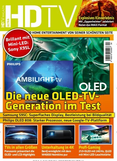 Titelbild der Ausgabe 4/2023 von HDTV Magazin. Diese Zeitschrift und viele weitere Audiomagazine, Filmmagazine und Fotozeitschriften als Abo oder epaper bei United Kiosk online kaufen.