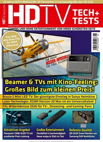 Titelbild der Ausgabe 6/2025 von HDTV Magazin. Diese Zeitschrift und viele weitere Audiomagazine, Filmmagazine und Fotozeitschriften als Abo oder epaper bei United Kiosk online kaufen.