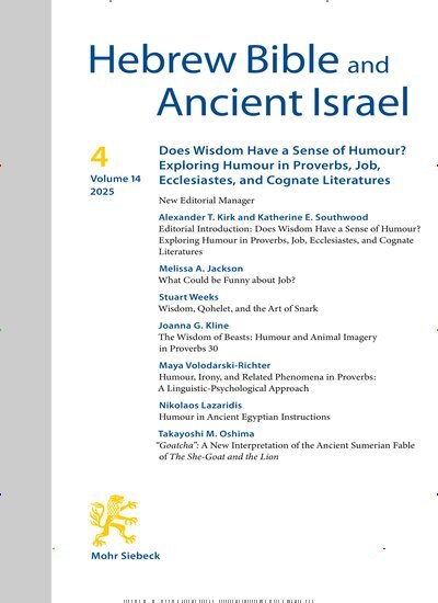 Titelbild der Ausgabe 4/2025 von Hebrew Bible and Ancient Israel (HeBAI). Diese Zeitschrift und viele weitere Kunstmagazine und Kulturmagazine als Abo oder epaper bei United Kiosk online kaufen.