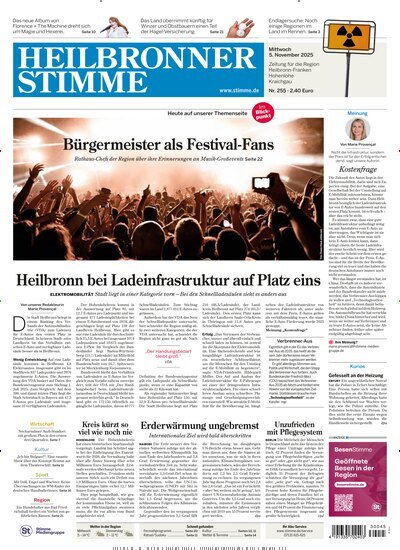 Titelbild der Ausgabe 255/2025 von Heilbronner Stimme Ausgabe Landkreis West. Diese Zeitschrift und viele weitere Zeitungsabos als Abo oder epaper bei United Kiosk online kaufen.