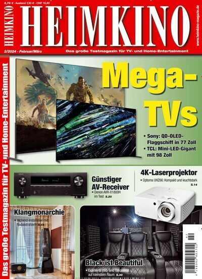 Titelbild der Ausgabe 2/2024 von Heimkino. Diese Zeitschrift und viele weitere Audiomagazine, Filmmagazine und Fotozeitschriften als Abo oder epaper bei United Kiosk online kaufen.