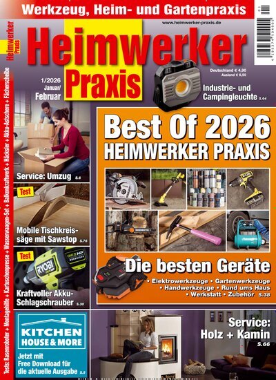 Titelbild der Ausgabe 1/2026 von Heimwerker Praxis. Diese Zeitschrift und viele weitere Gartenzeitschriften und Wohnzeitschriften als Abo oder epaper bei United Kiosk online kaufen.