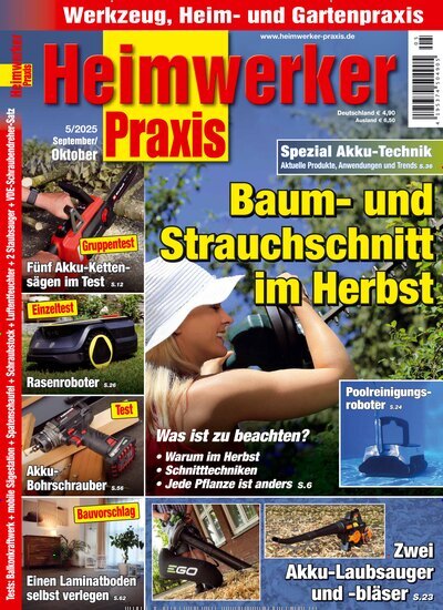 Titelbild der Ausgabe 5/2025 von Heimwerker Praxis. Diese Zeitschrift und viele weitere Gartenzeitschriften und Wohnzeitschriften als Abo oder epaper bei United Kiosk online kaufen.